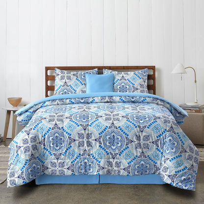 5-Piece Comforter Set – Down Alternative Reversible Quilted Bedding with Bed Skirt & Pillow Shams, Twin Queen King, All Seasons – 13 Colors