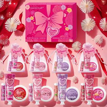 20pcs Beauty Gift Set Lip Balm Hand Cream Solid Perfume Pink Gift Bag Glossy Finish All Skin Types Holiday Party Mother's Day Wedding Bridesmaid Favors