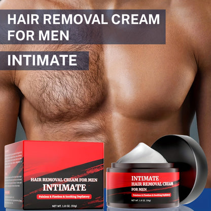Hair Removal Cream for Men - Fast Acting Depilatory for Chest Back Legs Arms Intimate Areas Sensitive Skin Formula 50g
