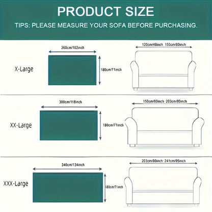 Bohemian Embroidery Chenille Sofa Cover 300GSM - Machine Washable Knit Weave Slipcover for 2 3 4 Seater Sectional Sofa No Padding, 5 Colors