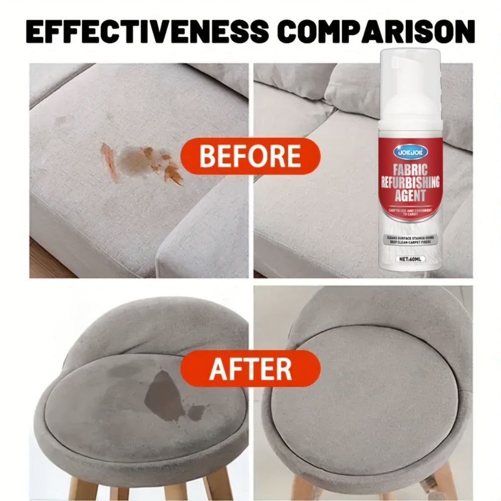 Fabric & Upholstery Cleaner Spray 2.03oz with Towel – Deep Stain Remover for Carpet, Sofa & Car Interior, Glycerin-Based Surfactant-Free Formula, Easy Spray Application for Home & Auto