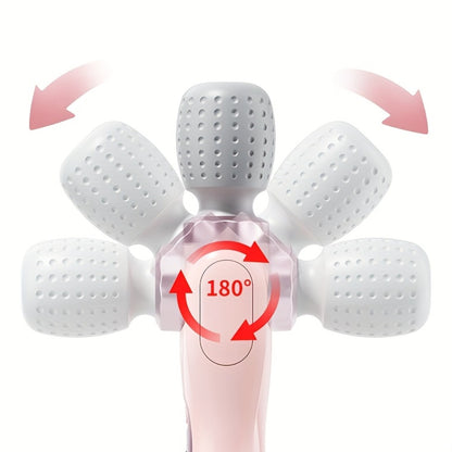 Electric Handheld Massager 180° Foldable Massage Stick | 5-Speed Vibration USB Rechargeable Rotating Head | Full Body Relief Neck Back Shoulder Leg Waist | Portable Cordless Massager Gift for Women Men