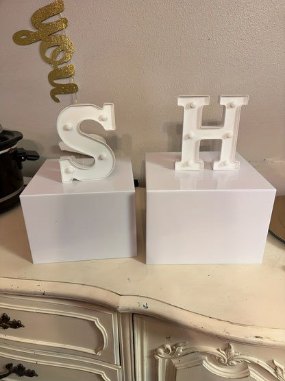 Buffet Risers Display Stand 6pcs - White Acrylic Food Risers for Buffet Table Party Catering Wedding Dessert Display Jewelry Collectibles Nesting Boxes Shelf Organizer