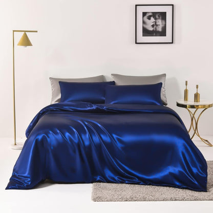 Satin Bed Sheet Set 4 Pcs – Luxury Silky Smooth Hotel-Quality Bedding, Wrinkle-Free Deep Pocket Fitted Sheet, All-Season Elegant Satin Sheets – Twin, Full, Queen & King, Multiple Colors