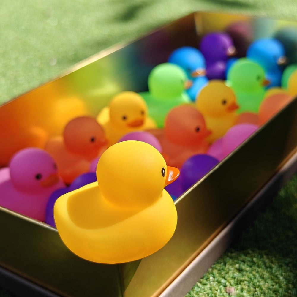 36Pcs Rainbow Rubber Ducks Bulk Pack – Colorful Mini Bath Toys for Pool Party, Holiday Decor & Kids Gift