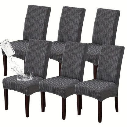 Dining Chair Covers Stretch Slipcovers Set of 4 or 6, Stain Resistant Removable Washable Chair Protector for Home Kitchen Restaurant Wedding, Spandex Jacquard Fabric, 7 Colors Available