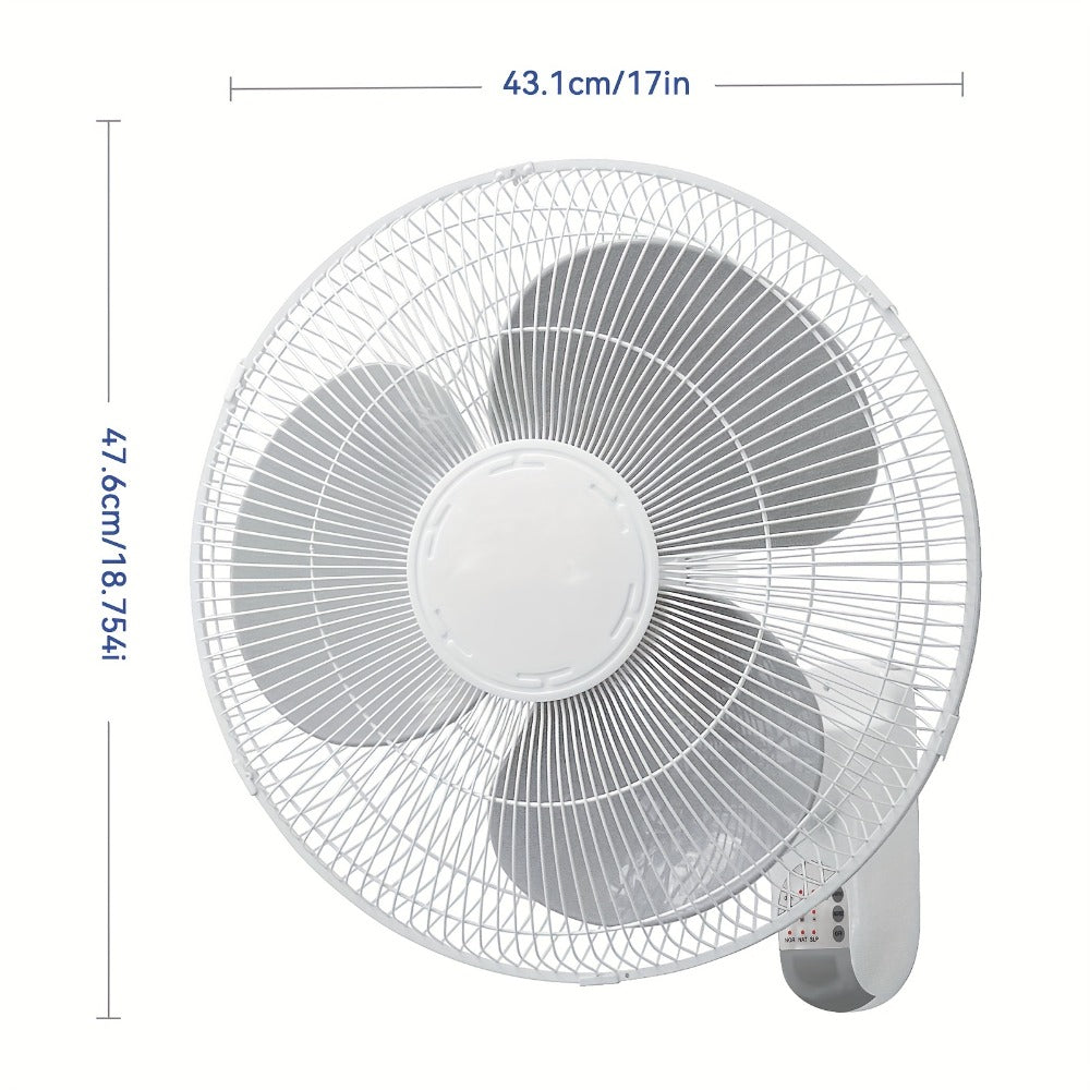 Wall Mounted Fan 18"/16" with 3 Speed Settings – Quiet Heavy Duty Electric Fan for Home, Garage & Industrial Use, Portable Shop Fan with Adjustable Tilt, Black or White