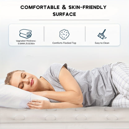 Air Mattress with Built-In Pump – 18'' Self-Inflating Portable Air Bed for Home, Camping & Travel, Twin Full Queen, Includes Carry Bag