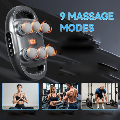 Tapping Massage Gun with 6 Interchangeable Heads – USB Rechargeable Handheld Deep Tissue Vibration Massager for Back, Neck, Shoulders, Legs & Full Body Muscle Relaxation, Professional Home Massager
