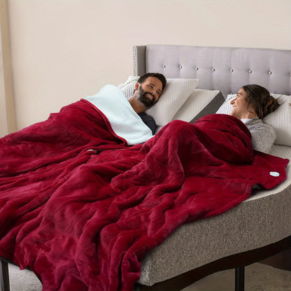 Electric Heated Blanket Flannel Sherpa - 6 Heat Settings, 10-Hour Auto Shutoff, Quick Heating, Machine Washable, ETL & FCC Certified, Twin Full Queen, Winter Comfort for Home Bed Couch Office
