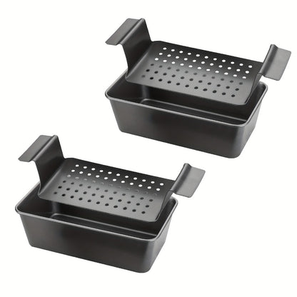 Loaf Pan Set of 4 Nonstick Carbon Steel Meatloaf Pan with Drain Tray 9x5 Inch Bread Baking Pan for Meatloaf Banana Bread Cake Oven Safe Kitchen Bakeware