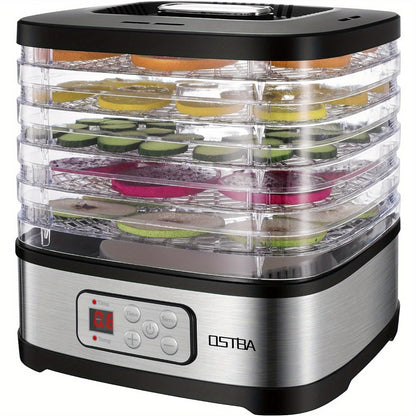 Food Dehydrator Machine 5 Tray BPA Free 240W LED Digital Touchscreen Adjustable Temperature 95-158F 72H Timer for Jerky Fruit Herbs Dog Treats Snacks Electric Food Dryer with Recipe Book