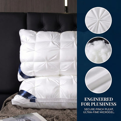 Pillows 2 Pack Queen King Size – Luxury Hotel Quality Deep Sleep Neck Support Pillow High Fluffiness Soft Breathable Fabric All Season Bed Pillow Set