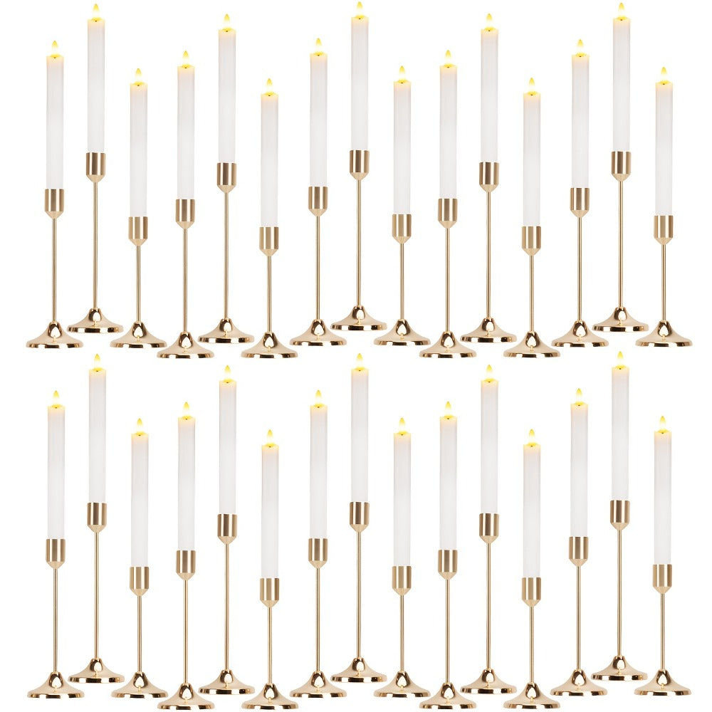 Metal Cone Candle Holders 30-Pack – Elegant Taper Candle Holder Set for Christmas, Halloween, Weddings & Parties – Polished Finish Tabletop Decor for Home, Hotel & Events