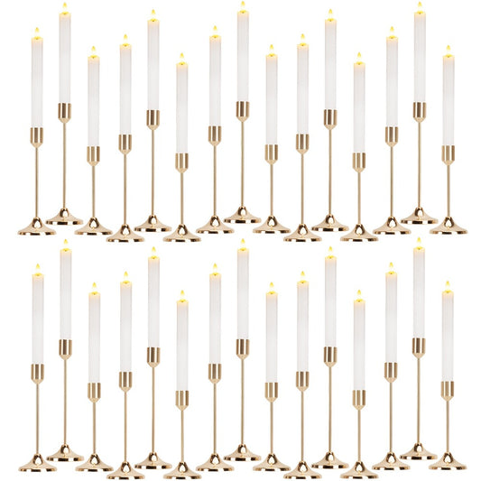 Metal Cone Candle Holders 30-Pack – Elegant Taper Candle Holder Set for Christmas, Halloween, Weddings & Parties – Polished Finish Tabletop Decor for Home, Hotel & Events