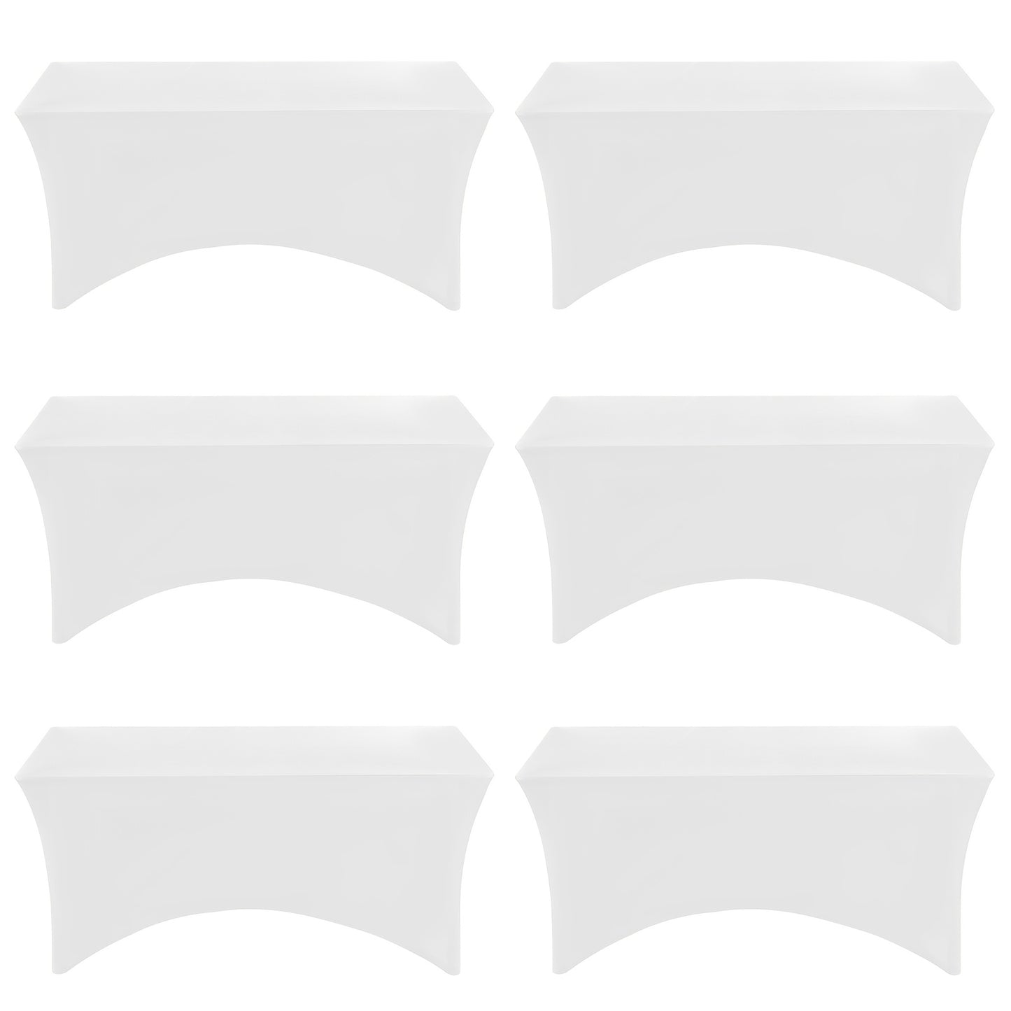 6 Pack Spandex Table Covers for 6ft Rectangular Tables – Fitted Stretch Tablecloths Wrinkle Resistant Washable Reusable for Wedding Party Banquet