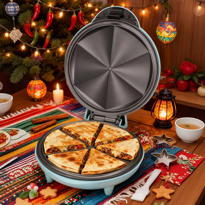 Electric Quesadilla Maker 9.5 Inch – Grilled Cheese Machine, Extra Stuffing Capacity, Easy 6-Wedge Slice, Non-Slip Feet | Also Available as 12 Inch Pizza Maker