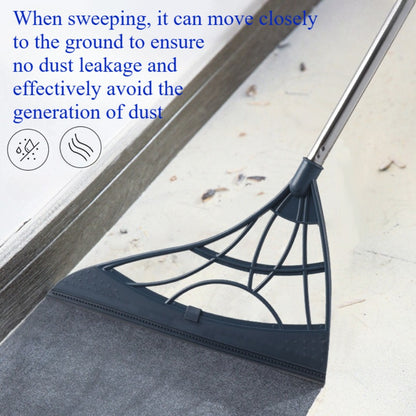 Extra Long Broom 45 Inch – Stainless Steel Handle, Unflagged Bristles, Rubber Sweep for Pet Hair & Debris, Indoor Outdoor Hard Floor Sweeper for Home Office Kitchen
