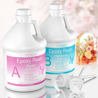 Ultra-Clear Epoxy Resin Kit 1 2 3 Gallon Fast Curing Bubble-Free Non-Yellowing – 2-Part AB Epoxy for Coatings Casting Countertops River Tables & DIY Crafts