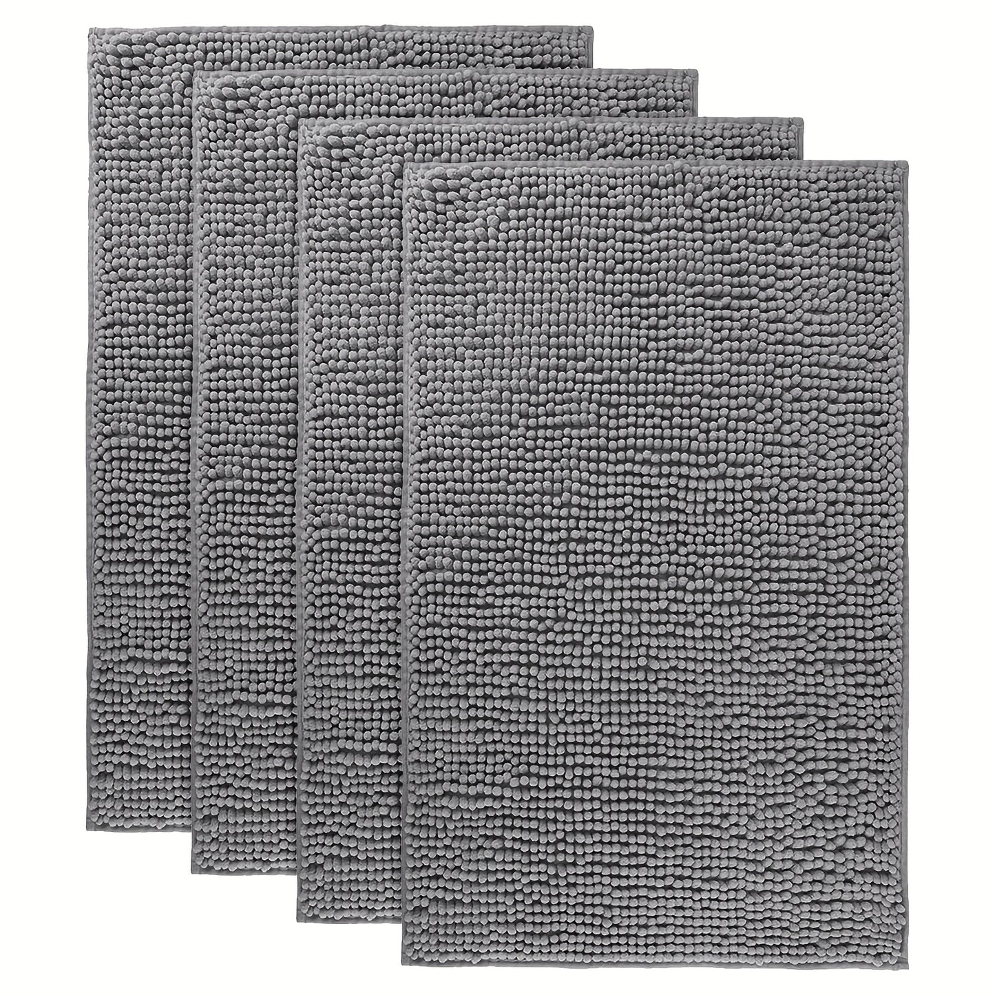 Chenille Bath Rug Extra Thick Soft Absorbent Non-Slip Bathroom Mat Machine Washable, Multiple Sizes & Colors