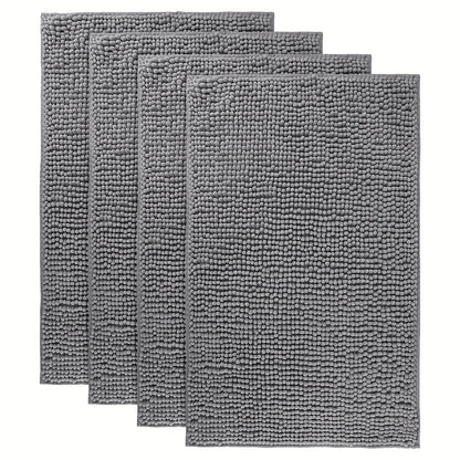 Chenille Bath Rug Extra Thick Soft Absorbent Non-Slip Bathroom Mat Machine Washable, Multiple Sizes & Colors