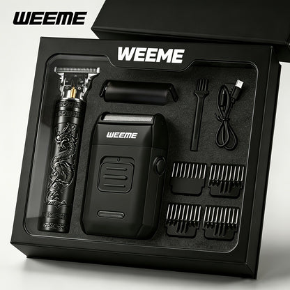 Men's Professional Hair Clipper and Trimmer Set Wireless USB Rechargeable Hair Cutting Kit for Hair and Beard Precise Grooming Gift for Dad Boyfriend Father's Day