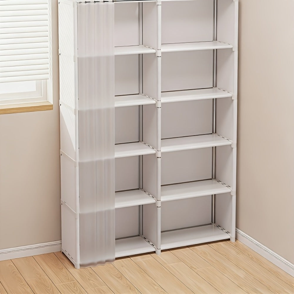 Multi-Purpose Storage Rack Single Double Row Clothing Bookcase Organizer 15.75 31.5 Inch Dustproof