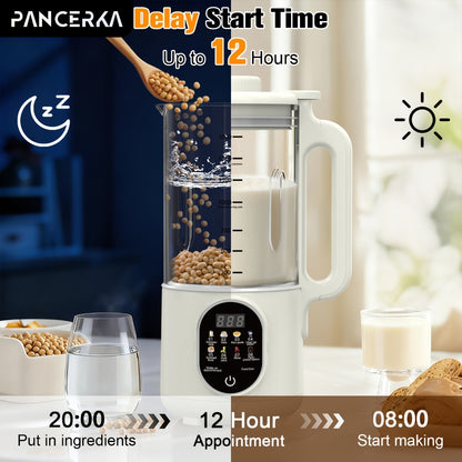 Nut Milk Maker Machine One-Touch Automatic - Multifunctional Plant-Based Milk Blender for Homemade Almond, Oat, Soy & Coconut Milk, High Capacity Countertop Blender for Dairy-Free Living