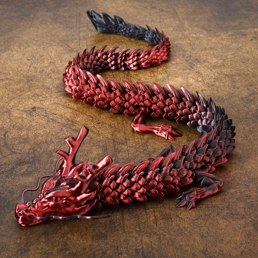 3D Printed Dragon 35.4 Inch with Flexible Joints – Articulated Poseable Dragon Figurine for Car Dashboard, Home Decor & Desk Display, Perfect for Christmas, Halloween & Birthday Gifts