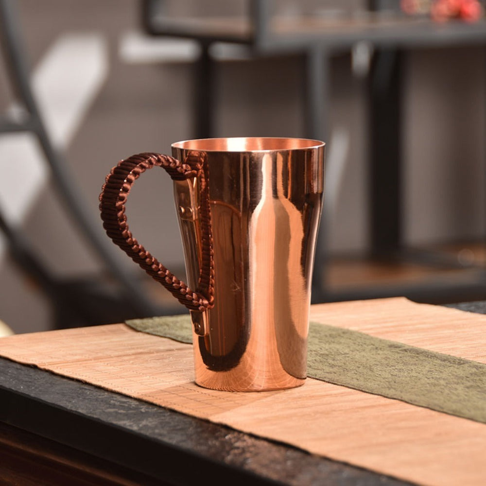 Hammered Copper Coffee Mug 13.53 Oz – Handmade Rustic Artisan Copper Cup for Coffee, Tea, Water & Milk – Hot & Cold Beverages – Unique Gift for Home, Wedding, Housewarming & Birthday