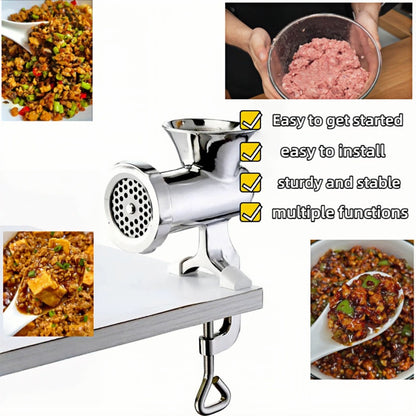 Manual Meat Grinder with Table Clamp Heavy Duty Stainless Steel Hand Crank Food Processor for Grinding Meat Vegetables & Spices – No Electricity Required