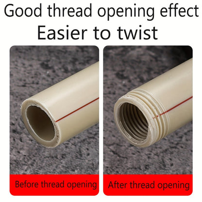 Pipe Thread Cutting Tool – High-Speed Steel Electric Drill Compatible PVC & Steel Pipe Threader, Inside & Outside Threading for 1/2" & 3/4" Pipes, Professional Plumbing & DIY Kit