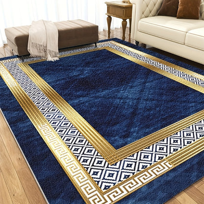 Area Rug Luxury Imitation Cashmere Machine Washable Non-Slip Plaid Checkered for Living Room Bedroom Dining Room Home Office Outdoor Camping