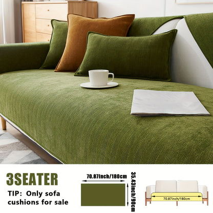Chenille Ribbed Sofa Cover - Pet Friendly Non-Slip Machine Washable Soft Stretch Slipcover for 1-4 Seater Sectional Sofa Living Room Bedroom Office, 9 Colors