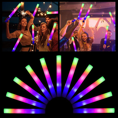 LED Glow Sticks Party Set – Foam Glow Sticks with 3 Light Modes, Glow Glasses, Headbands & Finger Lights for Rave, Wedding, Birthday, Concert, Halloween, Christmas & New Year Party Supplies, 11/36/52pcs