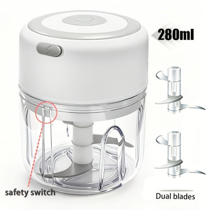 Mini Food Processor USB Rechargeable Electric Chopper 9.47oz – Portable Wireless Meat Grinder & Blender for Garlic, Vegetables, Fruit, Ginger & Chili, Compact Kitchen Tool for Home Office Travel
