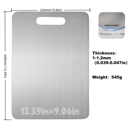 Stainless Steel Cutting Board Food Grade 304 Easy Clean, Space-Saving Flat Chopping Board for Kitchen Home Commercial Use, Rust-Resistant Hygienic Non-Porous Prep Board, 1 or 2-Pack