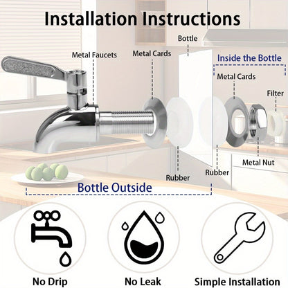 Glass Drink Dispenser with Fruit Infuser, Ice Cylinder & Stainless Steel Spigot – 1 Gallon Beverage Dispenser with Stand for Parties, Weddings, BBQ & Lemonade