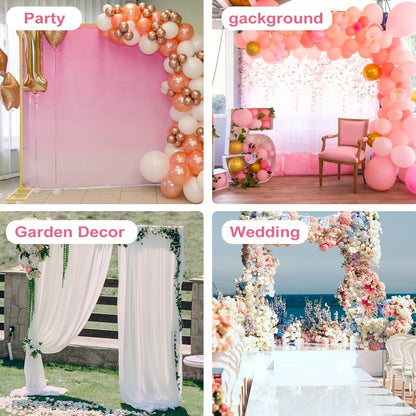 Backdrop Stand Heavy Duty Golden Adjustable Pipe Drape Kit Square Metal Arch Party Frame for Wedding Birthday Banquet Photo Booth