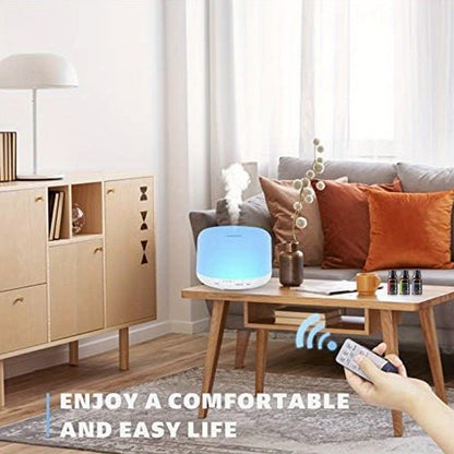 Remote Control Aroma Diffuser 300ml – Humidifier & Mood Light with 6 Premium Essential Oils, Large Capacity 16.91oz Aromatherapy Diffuser for Bedroom, Office & Home, Gift Set