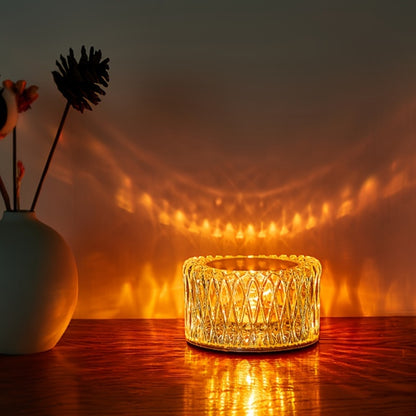 RGB LED Desk Lamp 16 Color Crystal Effect - Portable Battery Powered Night Light with Remote & Touch Control, 3-Level Dimming, Color Changing Mood Light for Bedroom Party Halloween Christmas Holiday Decor