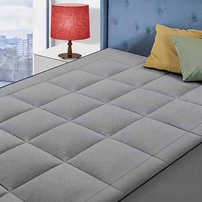Cooling Mattress Topper Plush Pillow Top Down Alternative Overfilled 8-21 Inch Deep Pocket Machine Washable Twin Twin XL Full Queen King California King