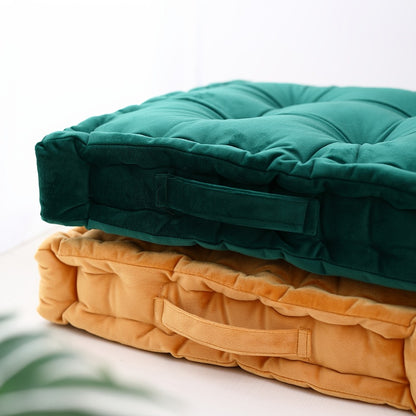 Square Flannel Floor Cushion Thickened Futon Meditation Mat Chair Seat Pad Bay Window Pillow All Season Indoor Sitting Cushion Zafu Yoga Mat