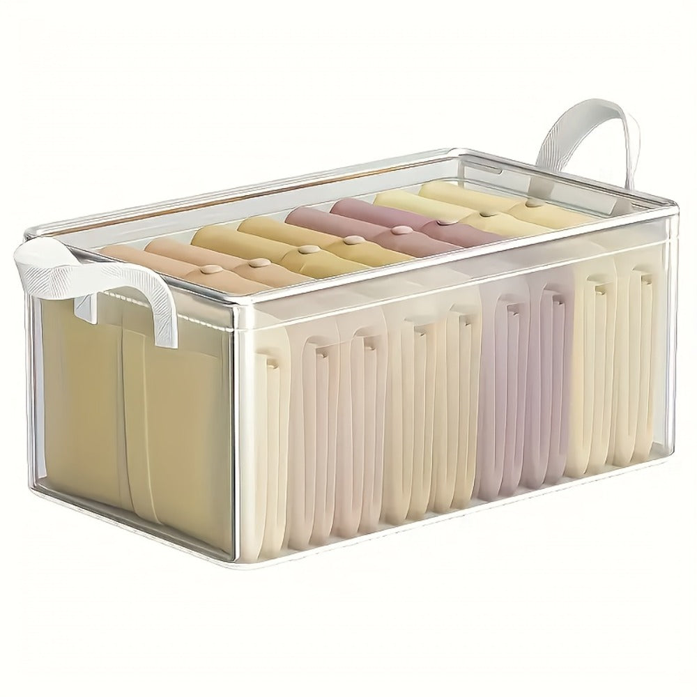 6pcs Foldable Storage Box with Steel Frame – Transparent PVC Stackable Organizer for Clothes, Blankets & Cosmetics | Waterproof Under Bed Storage