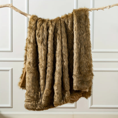Long Hair Fluffy Reversible Plush Velvet Throw Blanket – 300-350gsm Soft Elegant Throw for Couch & Bed, 6 Colors, 2 Sizes