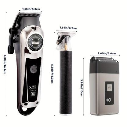Barber Haircutting Kit Men's Shaving Set USB Rechargeable Gift Box - 1 & 3 Piece Options, Hair Clipper for Home & Salon, Perfect Gift for Boyfriend, Husband, Father's Day, Birthday & Holiday
