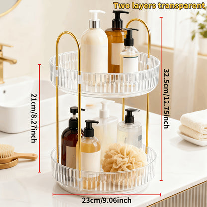 360 Rotating Makeup Organizer Skincare Storage Rack - Multi-Layer Detachable Cosmetic Organizer for Perfume, Lipstick, Skincare, Desktop Vanity Organizer for Bathroom & Bedroom