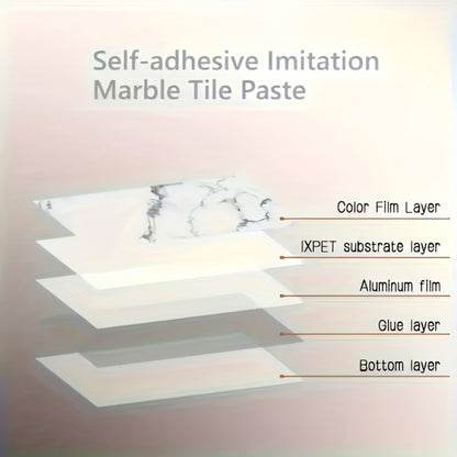 3D Marble Peel and Stick Wall Tile Stickers Self Adhesive Removable Wallpaper Roll for Kitchen Backsplash Bathroom Living Room Bedroom Wall Decor Glitter Glam Glossy Finish
