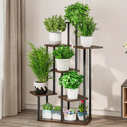 Plant Stand Indoor Multi Tier Corner Metal Flower Stand Tall Plant Shelf for Living Room Bedroom Patio Garden Balcony 5 Tier 7 Tier 9 Tier Black White Black Oak Utility Rack