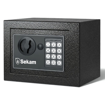 Fireproof Home Safe Box with Digital Keypad and Key Lock Heavy Duty Steel Security Safe for Money Documents Valuables Jewelry Passports 0.23 0.8 1.5 2.2 Cubic Feet Multiple Colors with Cash Bag